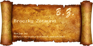 Broczky Zotmund névjegykártya
